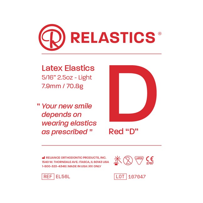Patient Elastics Latex Relastics 5/16" / 7.9mm Light 2.5oz RED D