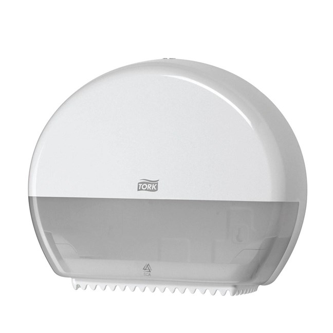Dispenser for Tork Mini Jumbo Toilet Roll - White