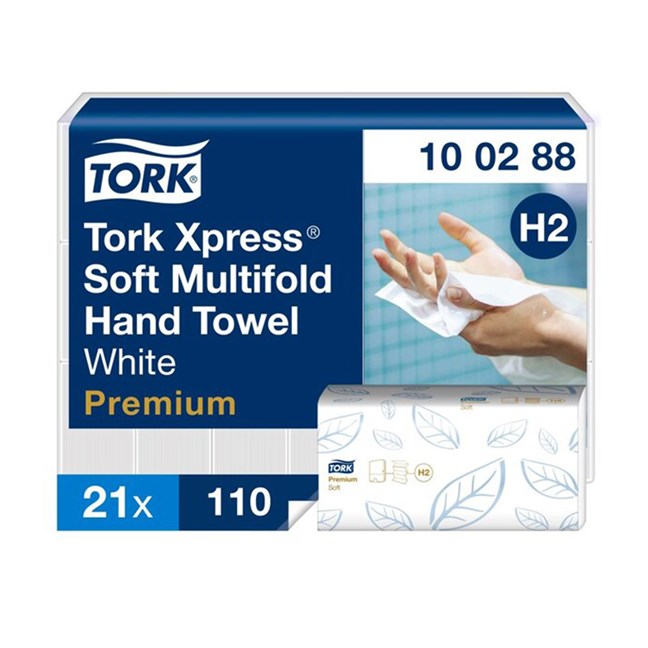 Tork Xpress Soft Multifold Hand Towel Premium White , 2 Ply (10 02 88)