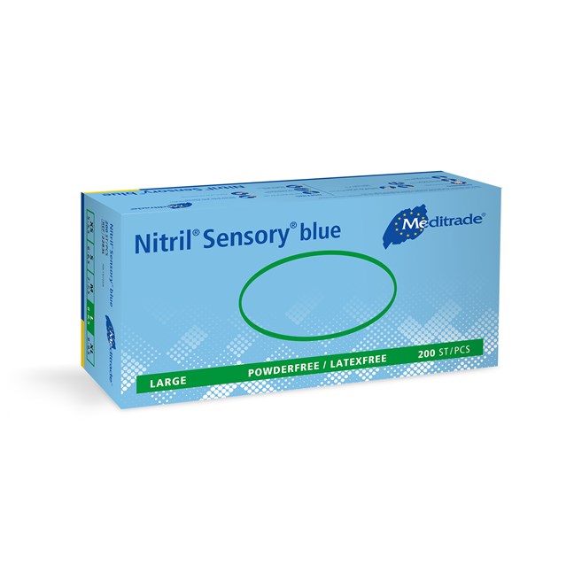 Nitril Sensory Blue Nitrile Examination Glove Large
