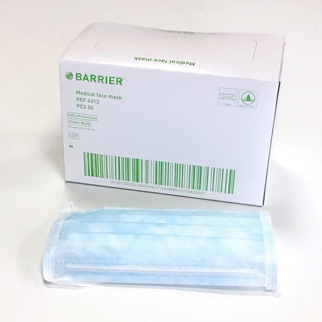 Barrier Medical Face Mask Splash Resistant Tie-on - Type IIR