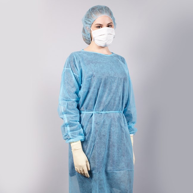 Gown Isolation Non-sterile Blue Large