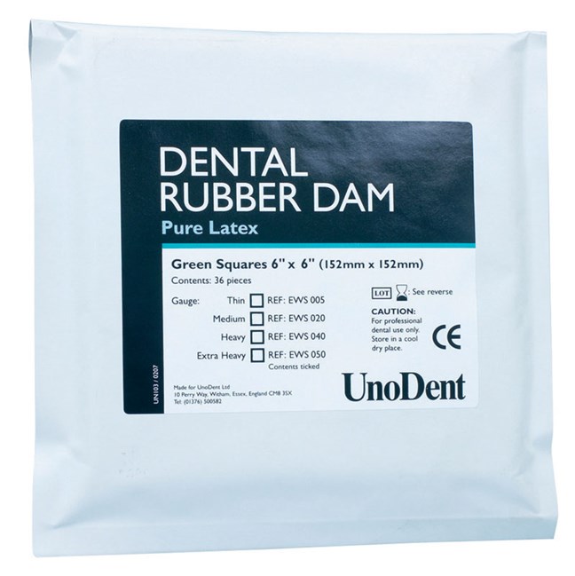 Latex Rubber Dam Squares Heavy - 6" x 6" (152 x 152mm)
