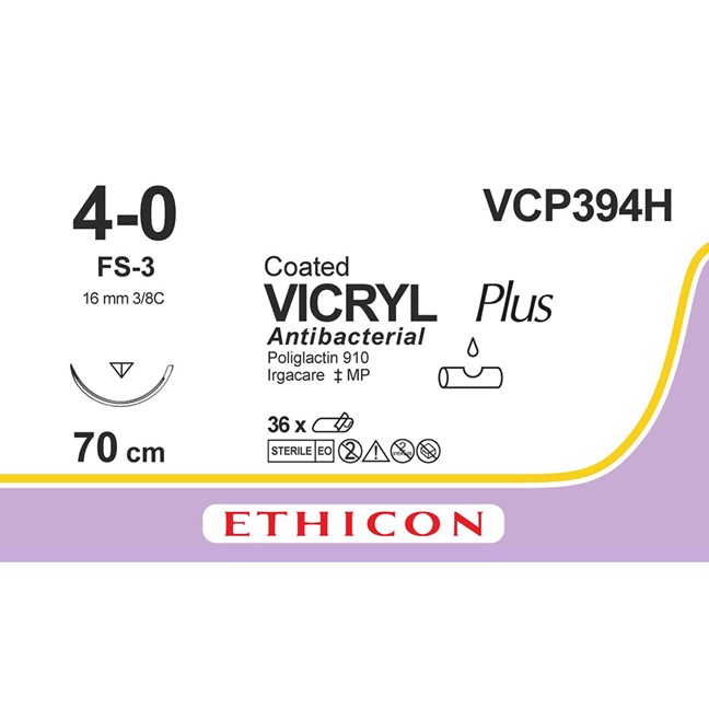VICRYL Plus Suture VCP394H VCP394H Gauge 4-0, Length 70cm