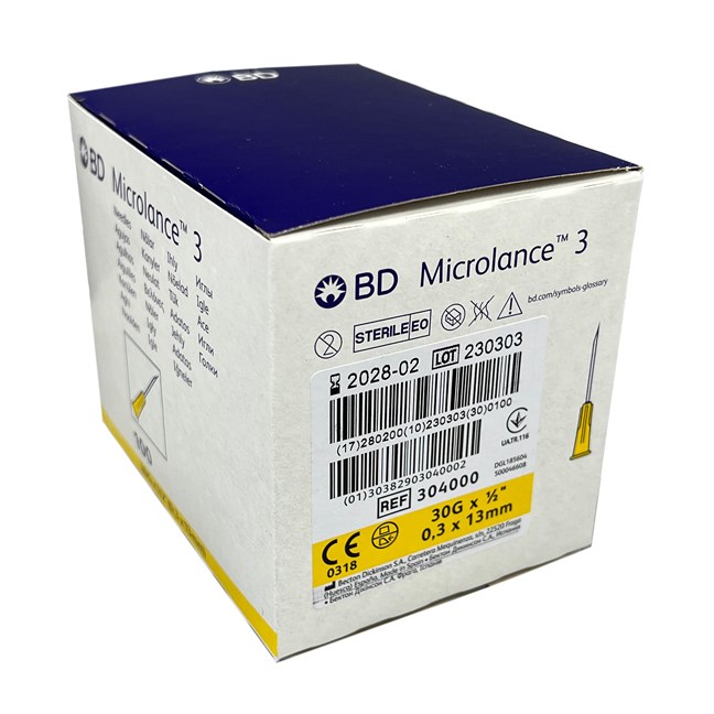 Microlance-3 Hypodermic Needle 30g x 13mm Yellow